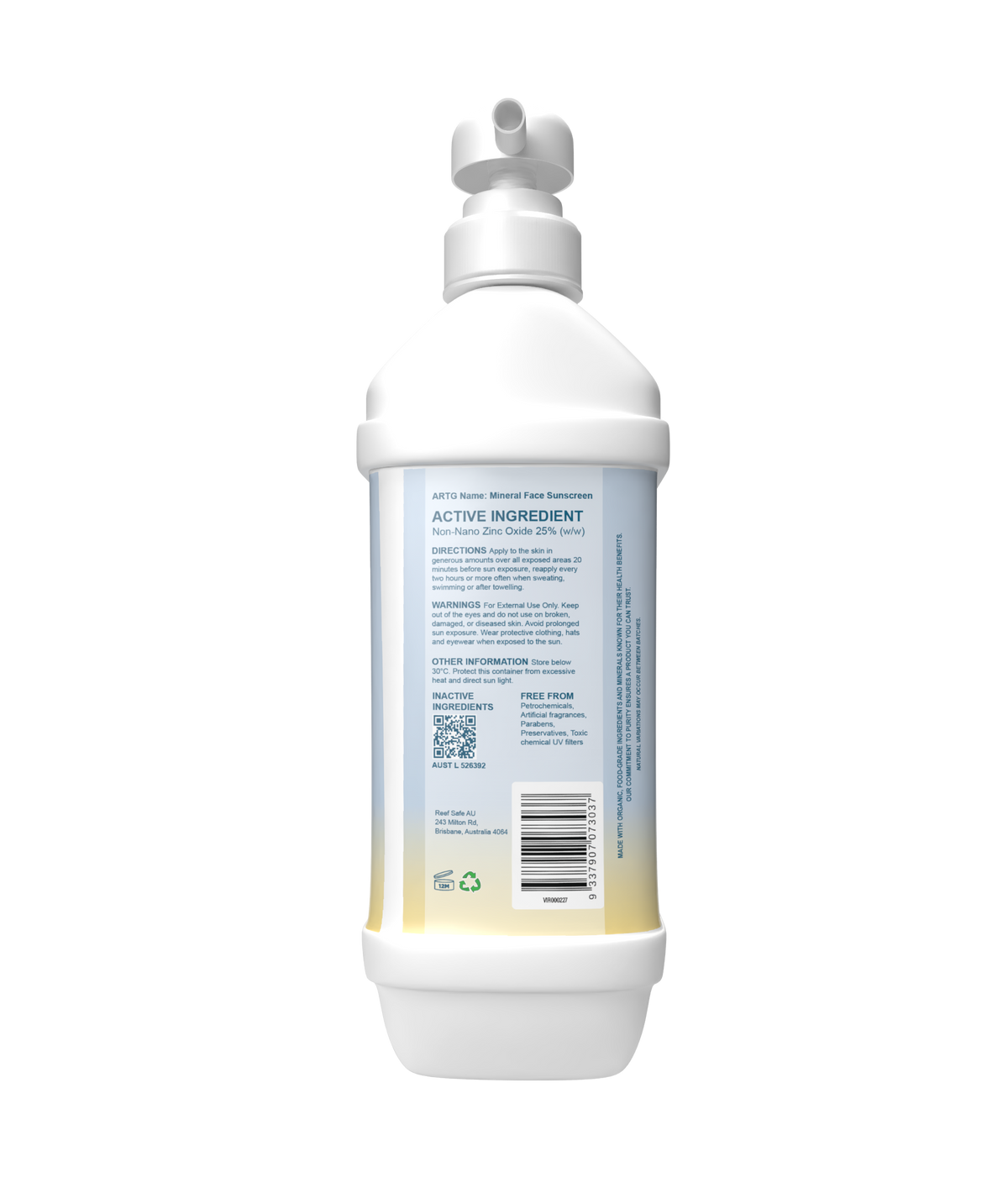Reef Safe Zinc Mineral Face Sunscreen SPF50 2kg