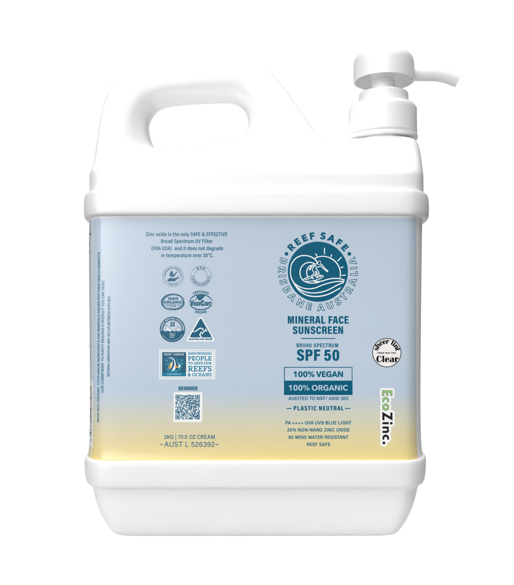 Reef Safe Zinc Mineral Face Sunscreen SPF50 2kg