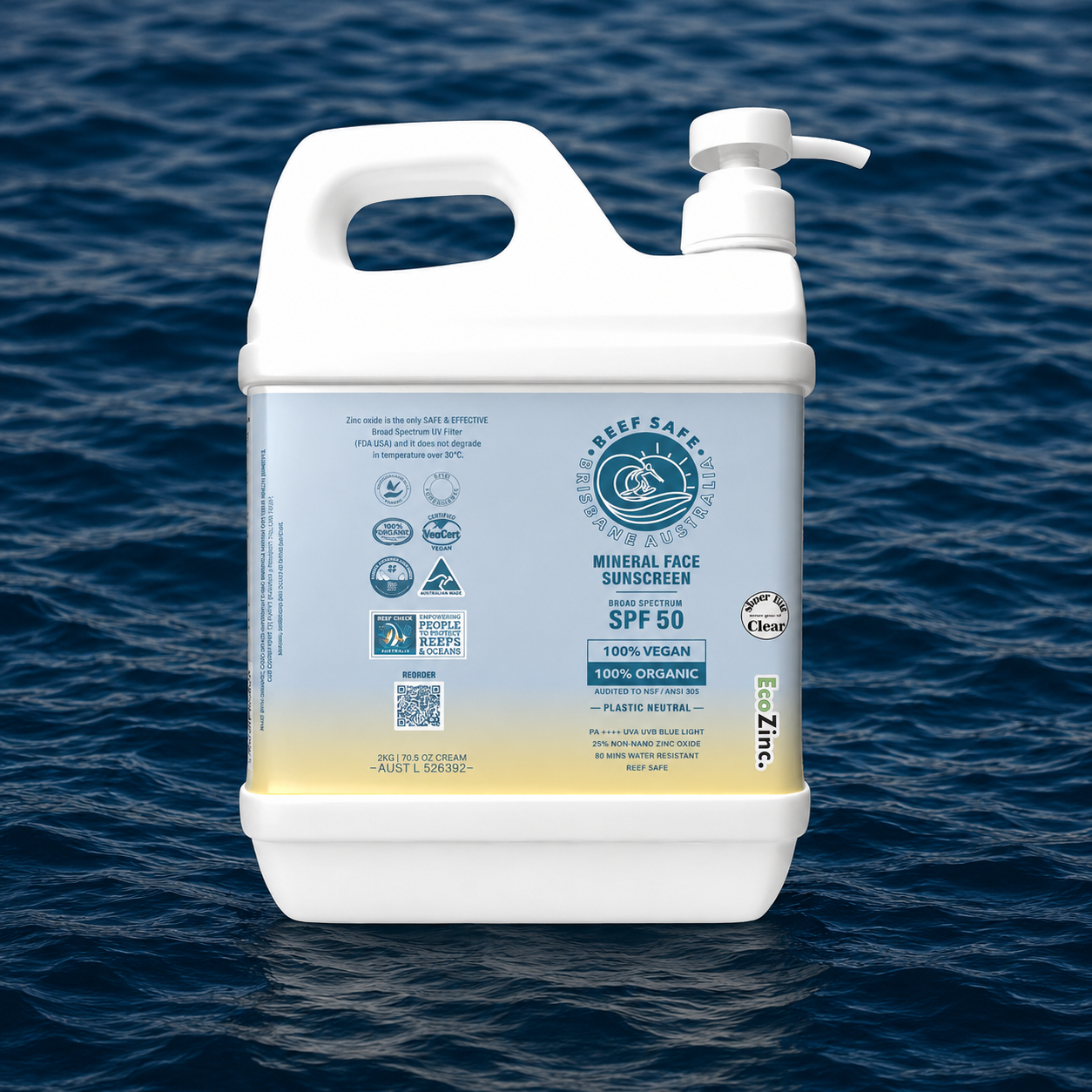 Reef Safe Zinc Mineral Face Sunscreen SPF50 2kg