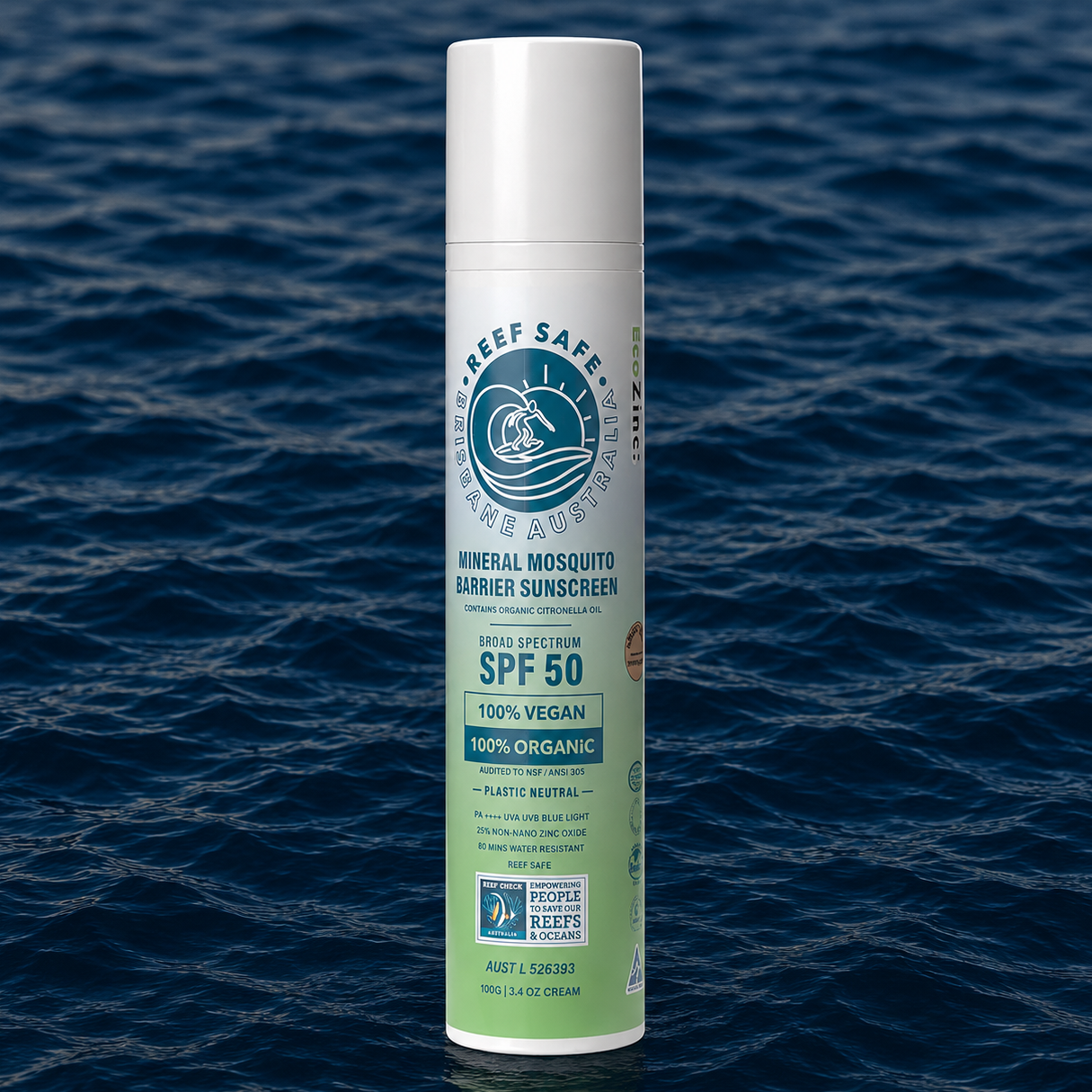Reef Safe Zinc Mineral Mosquito Barrier Sunscreen SPF50 100g