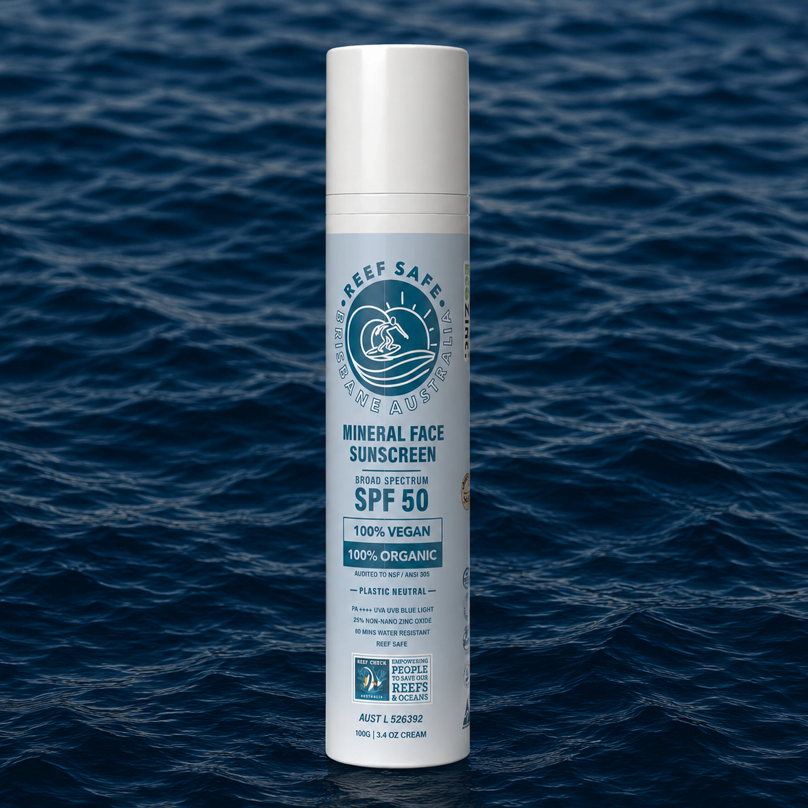 Reef Safe Zinc Mineral Face Sunscreen SPF50 100g