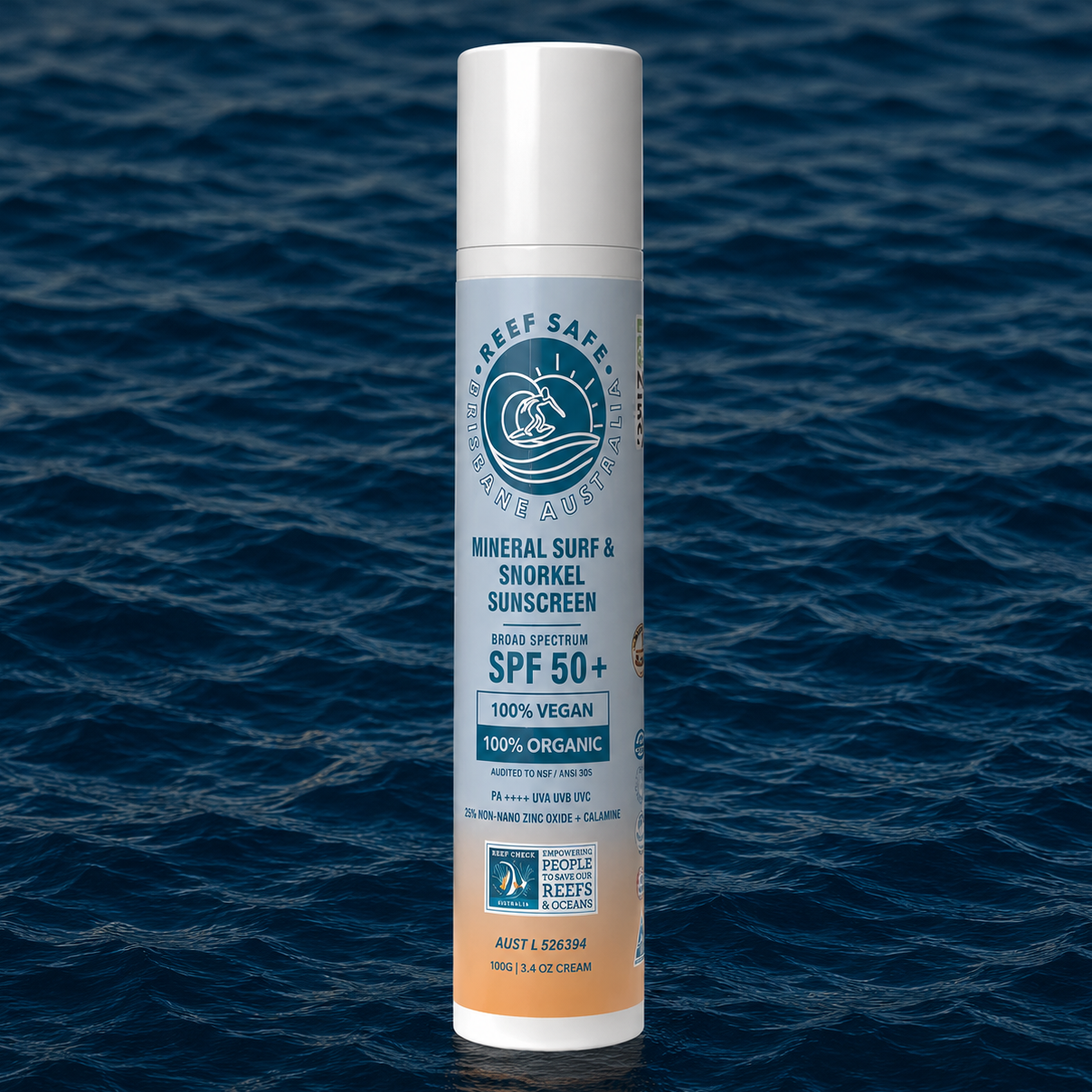 Reef Safe Zinc Mineral Surf & Snorkel Sunscreen SPF50+ 100g