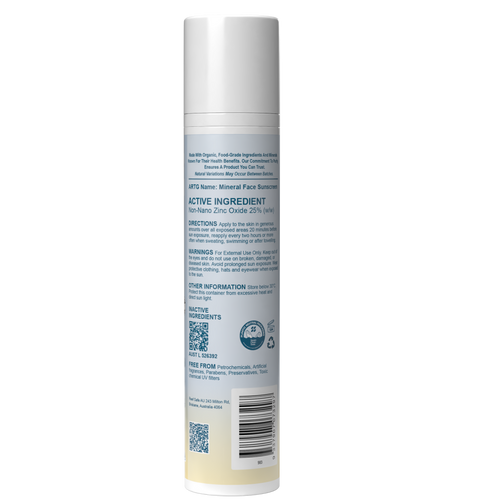 Reef Safe Zinc Mineral Face Sunscreen SPF50 100g