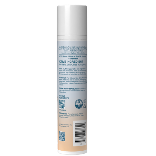 Reef Safe Zinc Mineral Surf & Snorkel Sunscreen SPF50+ 100g