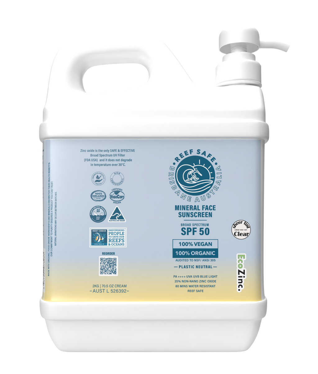 Reef Safe Zinc Mineral Face Sunscreen SPF50 2kg