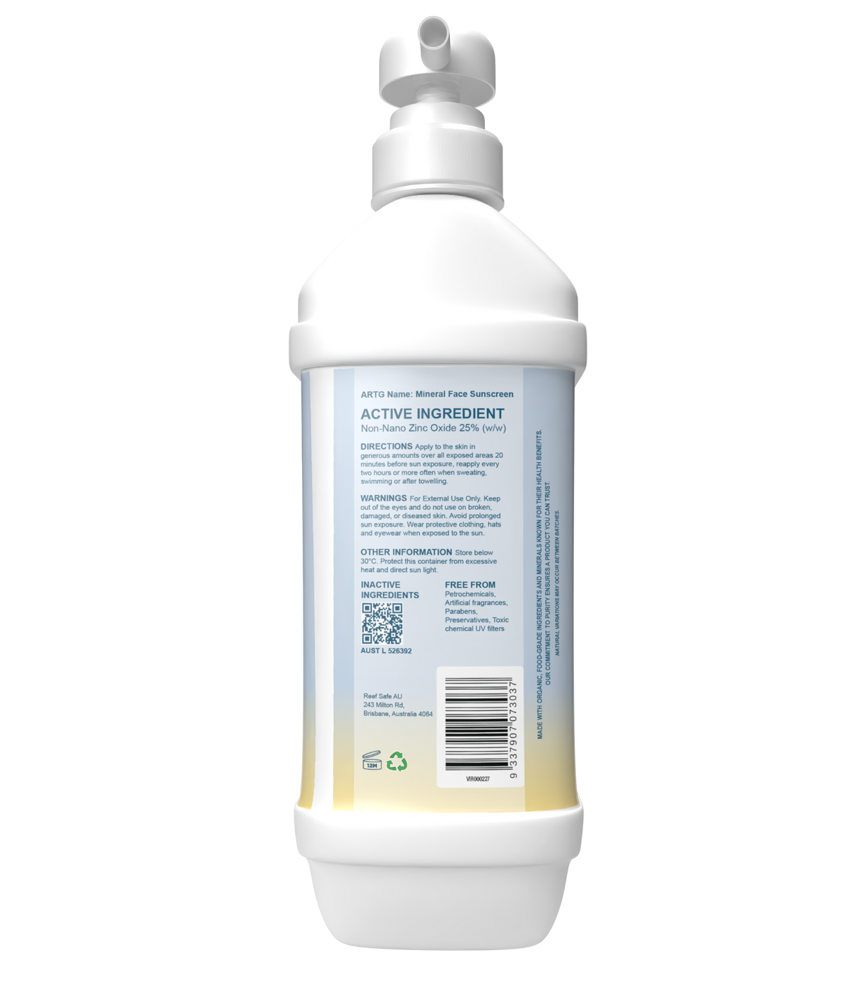 Reef Safe Zinc Mineral Face Sunscreen SPF50 2kg
