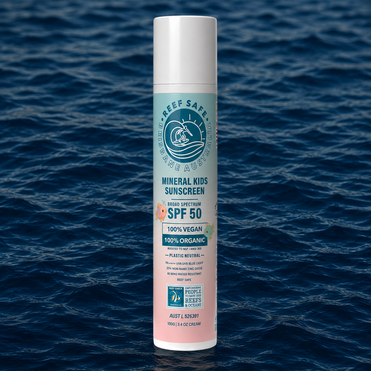 Reef Safe Zinc Mineral Kids Sunscreen SPF50 100g